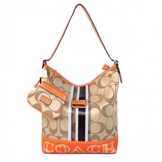 Coach In Signature Medium Khaki Shoulder Bags AYL | Women - Click Image to Close